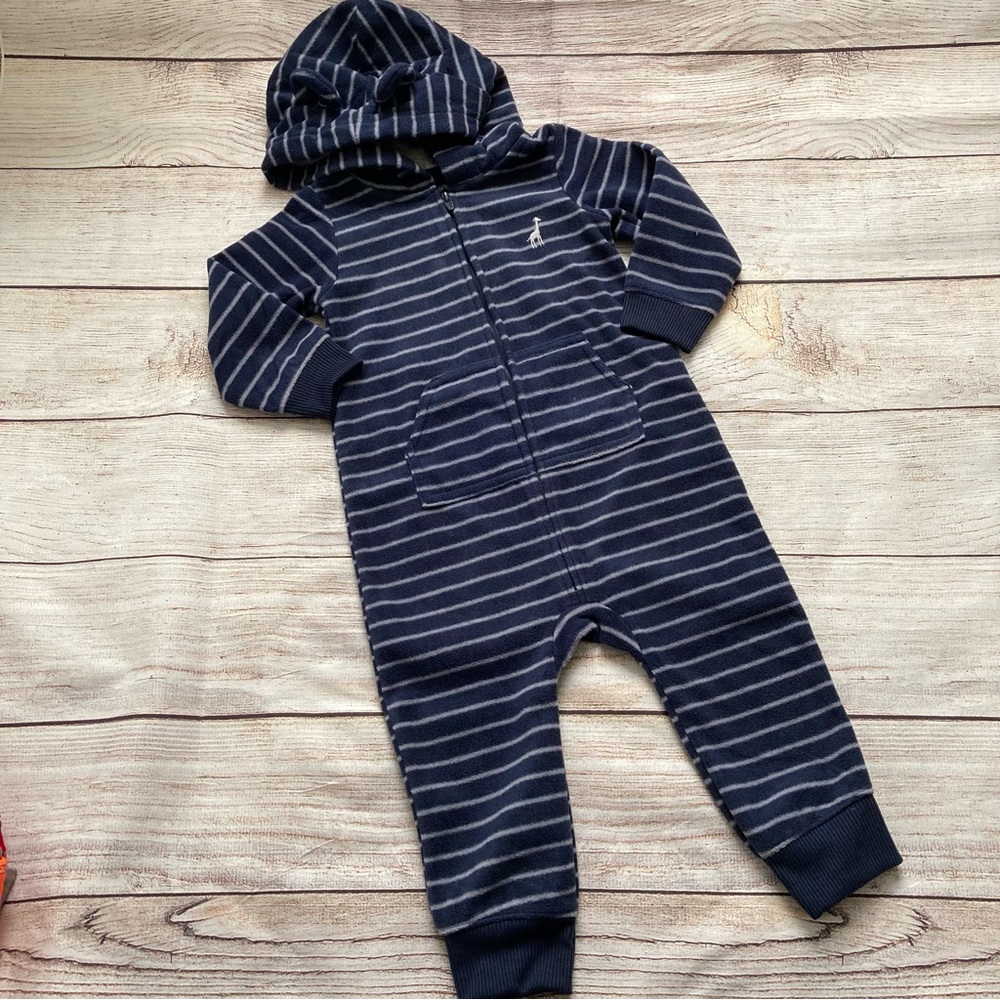 Carter’s Hooded Fleece Giraffe Jumpsuit Boys Size 18 mo